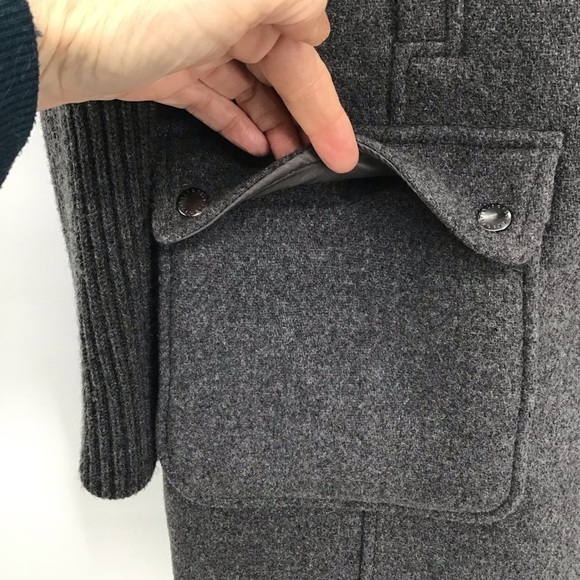 Talbot’s Sweater Sleeve Wool Jacket Coat Classic Winter Warm Gray Size 16P - Picture 6 of 11